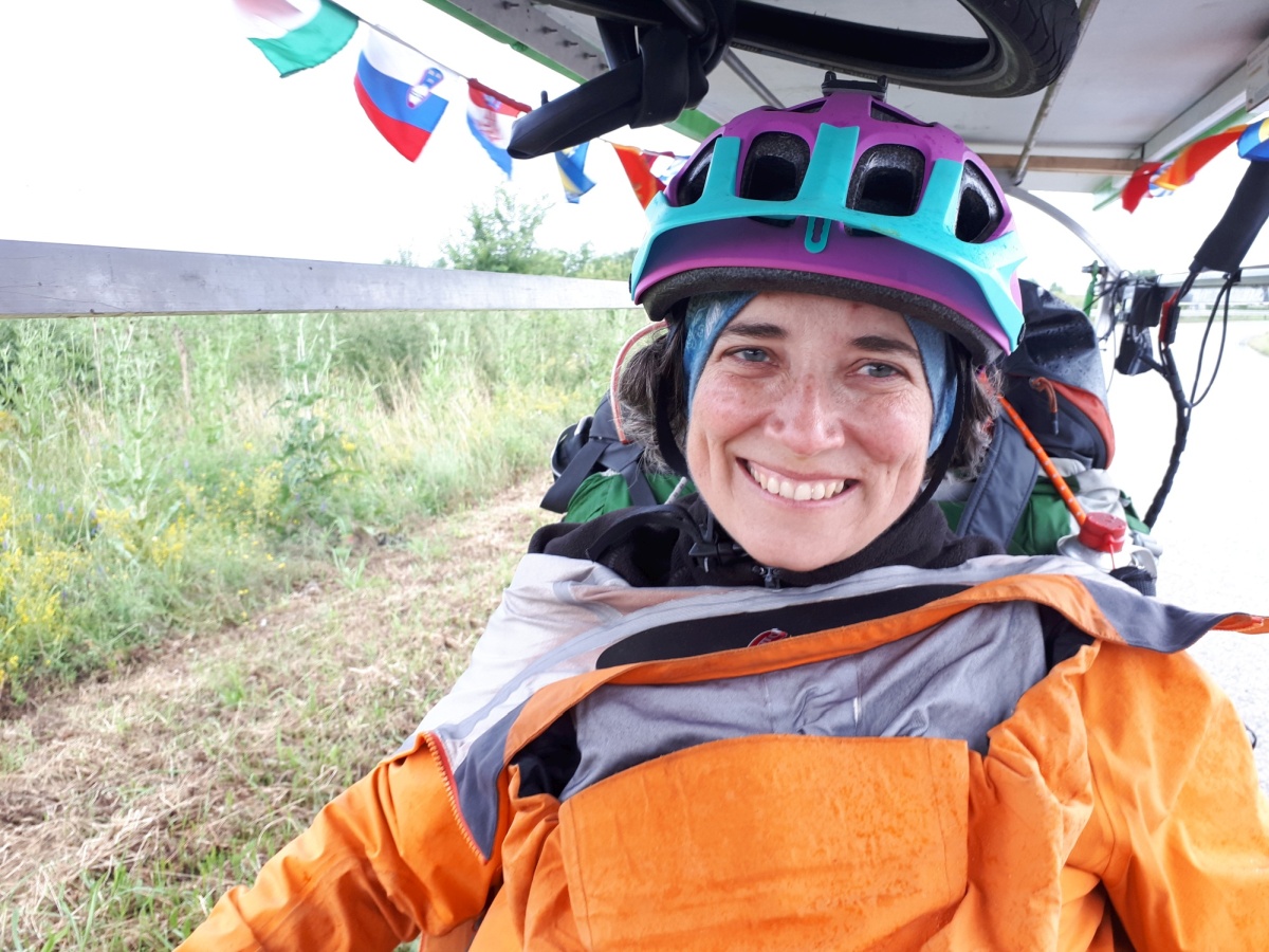 An'So took to singing silly songs as a way to cheer up during the difficult times when we were facing rain and headwinds into Serbia